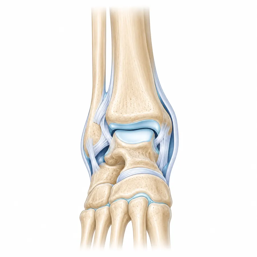 Ankle anatomy illustration — MRI scan of the ankle joint at MRI Jersey
