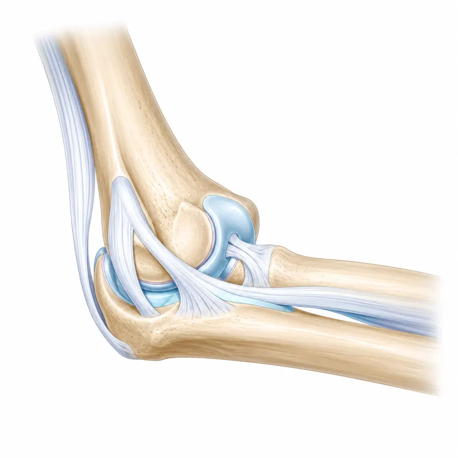 Elbow anatomy illustration — MRI scan of the elbow joint at MRI Jersey