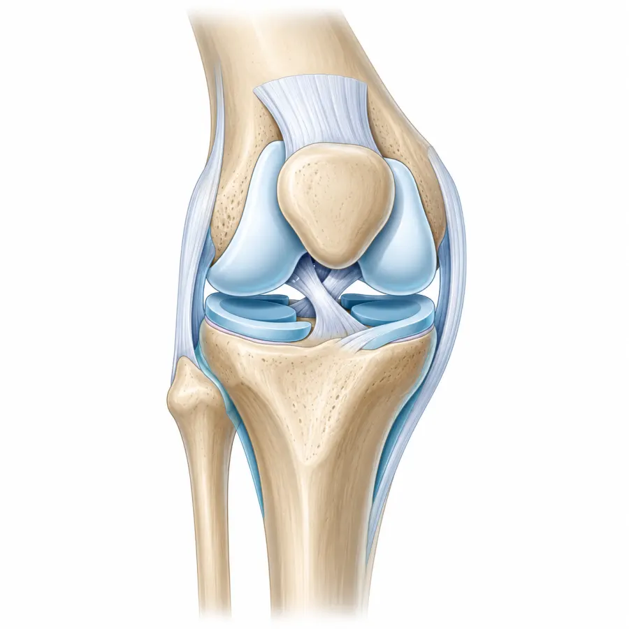 Knee anatomy illustration — MRI scan of the knee joint at MRI Jersey